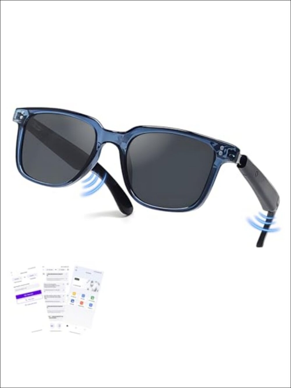 AI Translation Smart Glasses Bluetooth 5.4 UV400 Open-Ear Audio